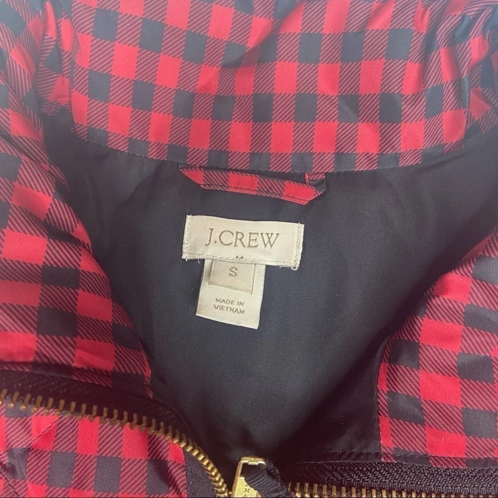 J. Crew Buffalo Plaid Quilted Excursion Vest Size S